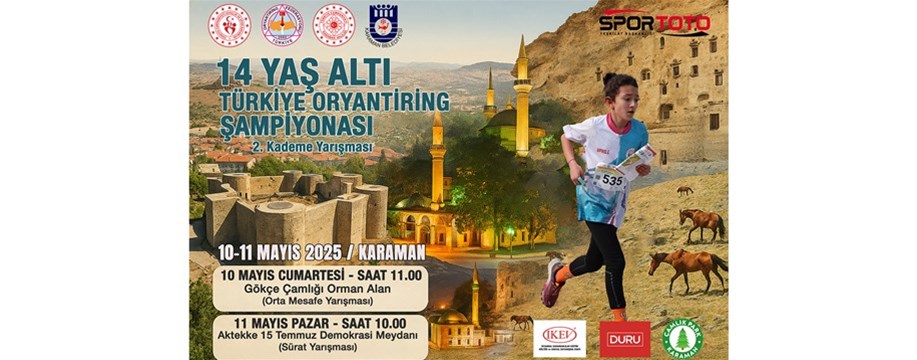 14 YAŞ ALTI TÜRKİYE ORYANTİRİNG ŞAMPİYONASI 2. KADEME YARIŞI KARAMAN’DA YAPILACAK